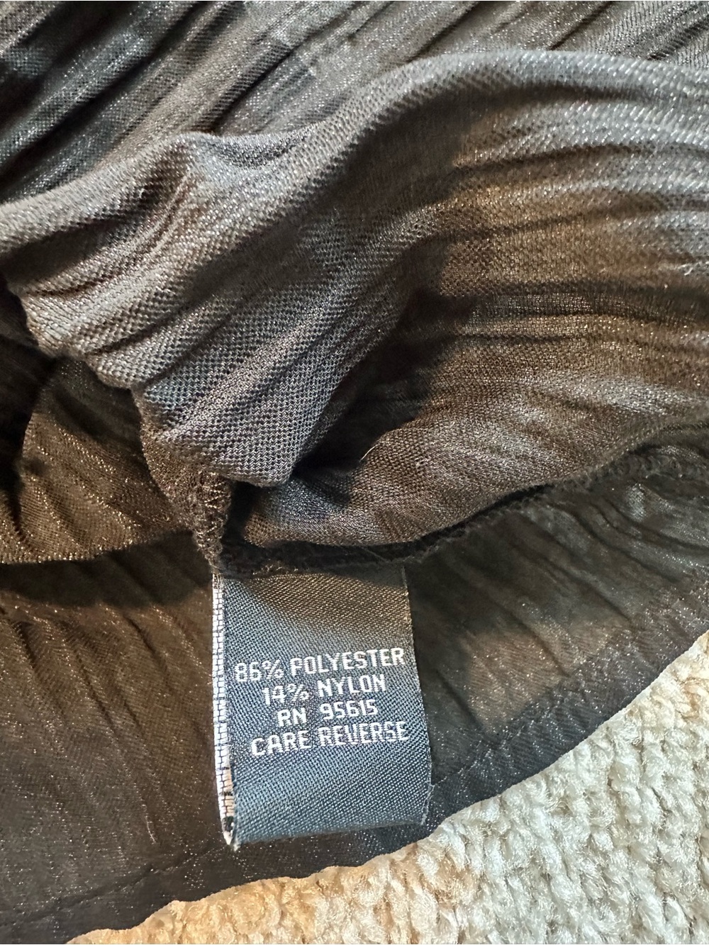 Rafaella Black Crinkle Peasant Blouse - Picture 3 of 6